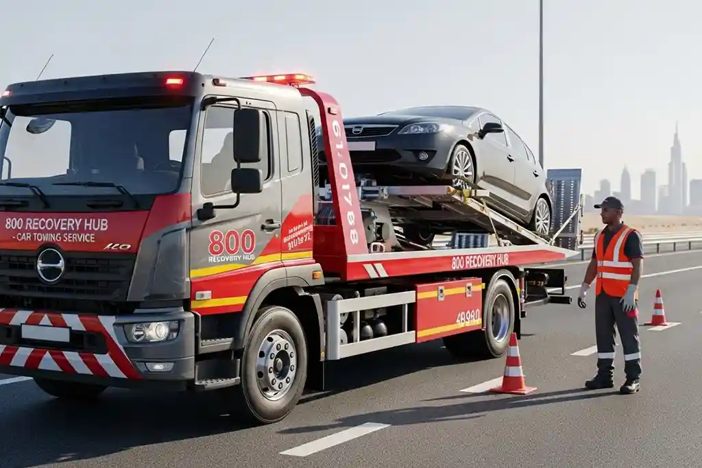 Professional car towing service by 800 Auto Recovery Hub, offering fast and reliable vehicle towing for emergencies and non-emergencies