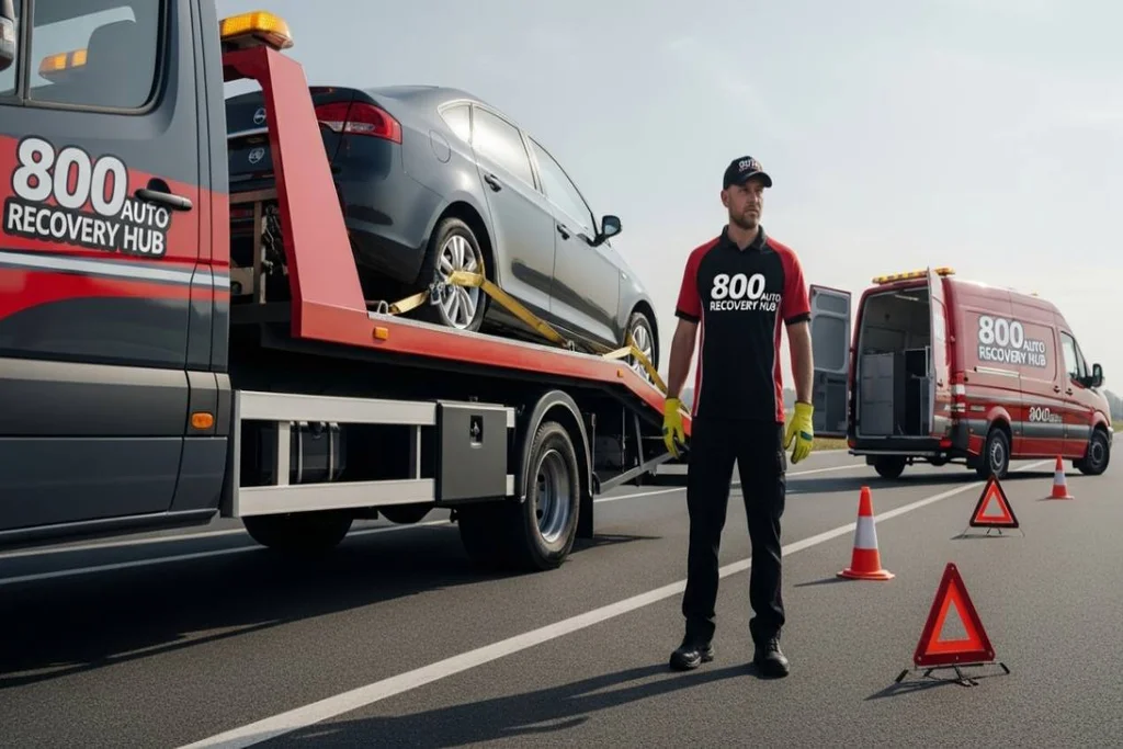 Non-drivable vehicle recovery service offering safe, efficient transport for vehicles that cannot be driven.