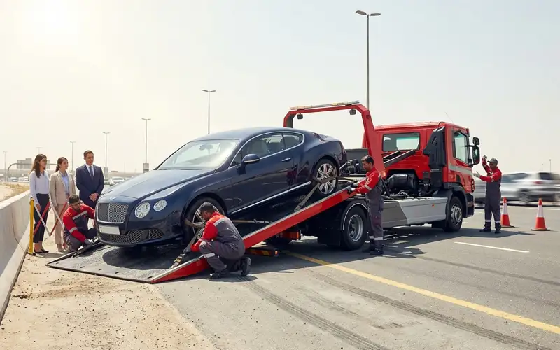 Bentley flatbed towing service ensuring safe and damage-free transport for luxury Bentley vehicles.