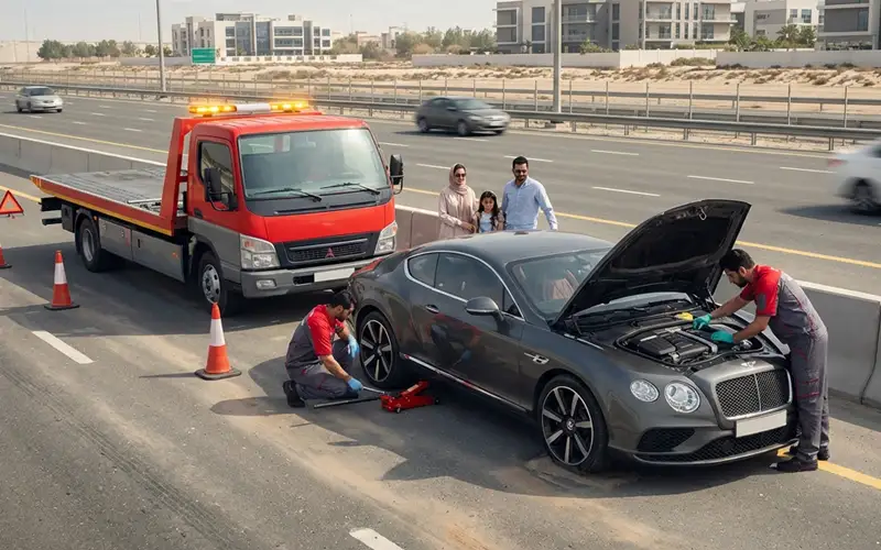 On-road support service for Bentley vehicles providing quick assistance for breakdowns and emergencies.